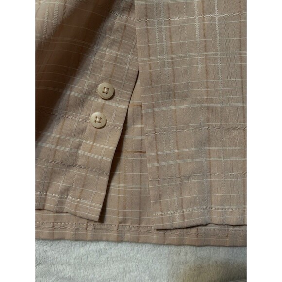 Campia Moda Men’s Shirt Short Sleeve Button Up Beige/Flesh Plaid Size 4XLT - Picture 7 of 8